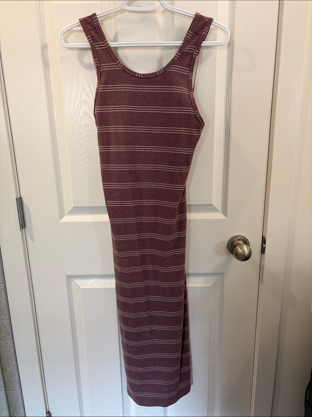 Gentle Fawn Plum Ribbed Stripe Maxi Dress